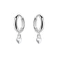 Sterling Silver Heart Charm Hoop Earrings