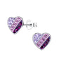 Children's Sterling Silver Crystal Heart Stud Earrings