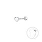 Silver Heart Cartilage Stud with Silver Ball Screw Back