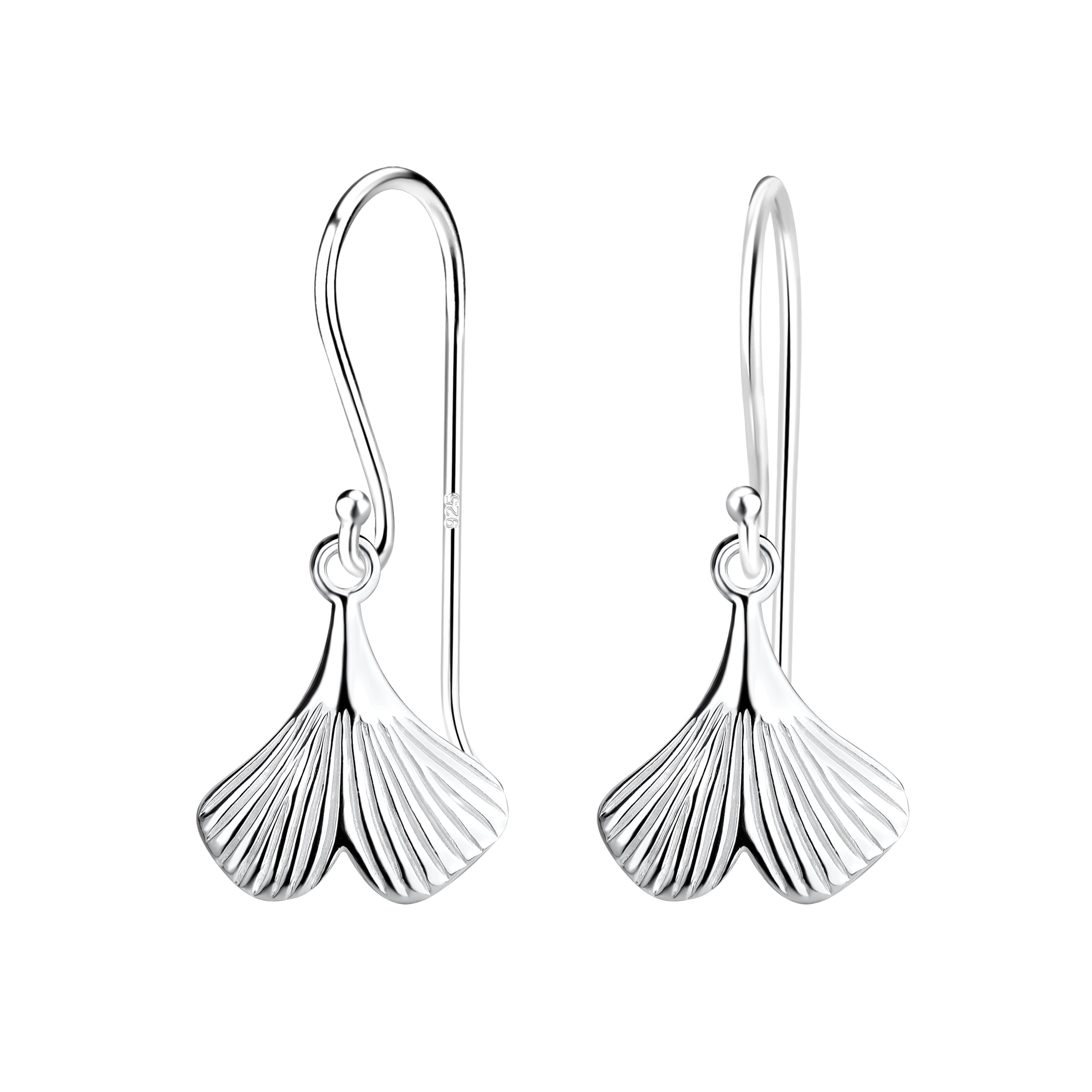 Sterling Silver Ginkgo Leaf Dangle Earrings for Women - Melchior Jewellery 