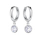 Sterling Silver Round CZ On Huggie Hoop Earrings