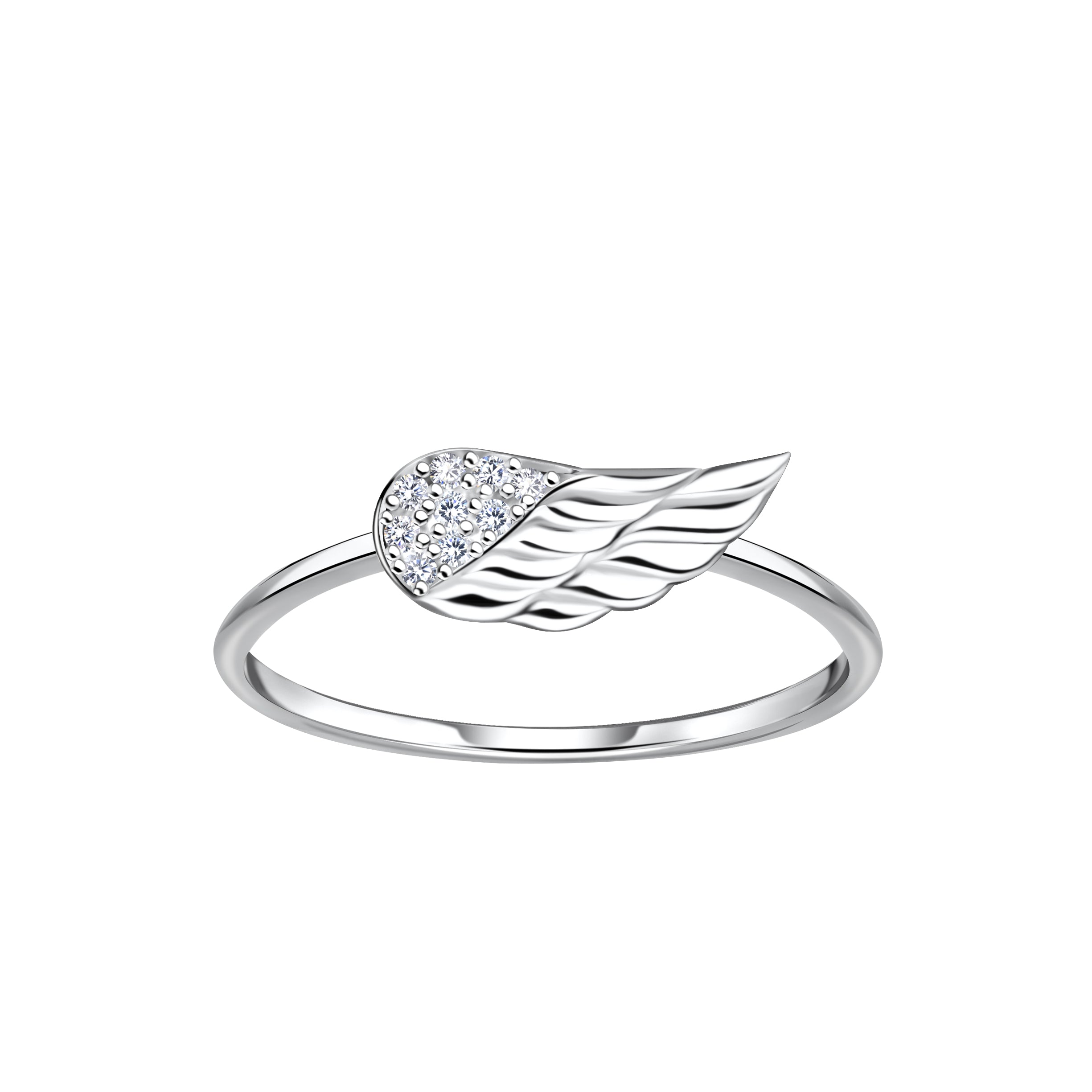 Sterling Silver Wing  Ring with Stones