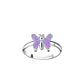 Children's Sterling Silver Adjustable Butterfly Ring