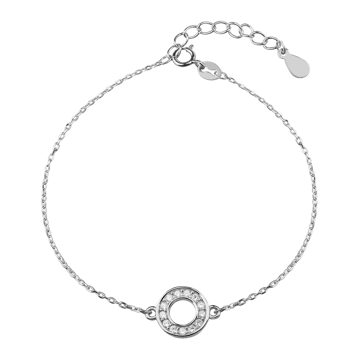 925 Sterling Silver Round CZ Bracelet