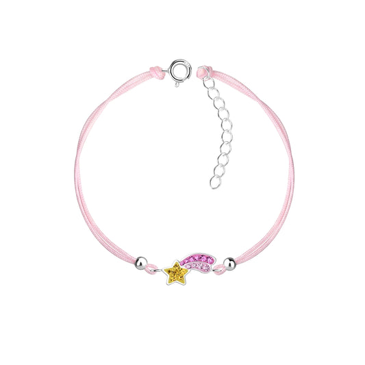 Children's Adjustable Sterling Silver Friendship Shooting Star Bracelet