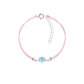 Children's Adjustable Sterling Silver Friendship Blue Shell CZ Bracelet