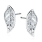 Sterling Silver CZ Leaf Stud Earrings