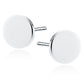 Sterling Silver Flat Round Disc Stud Earrings