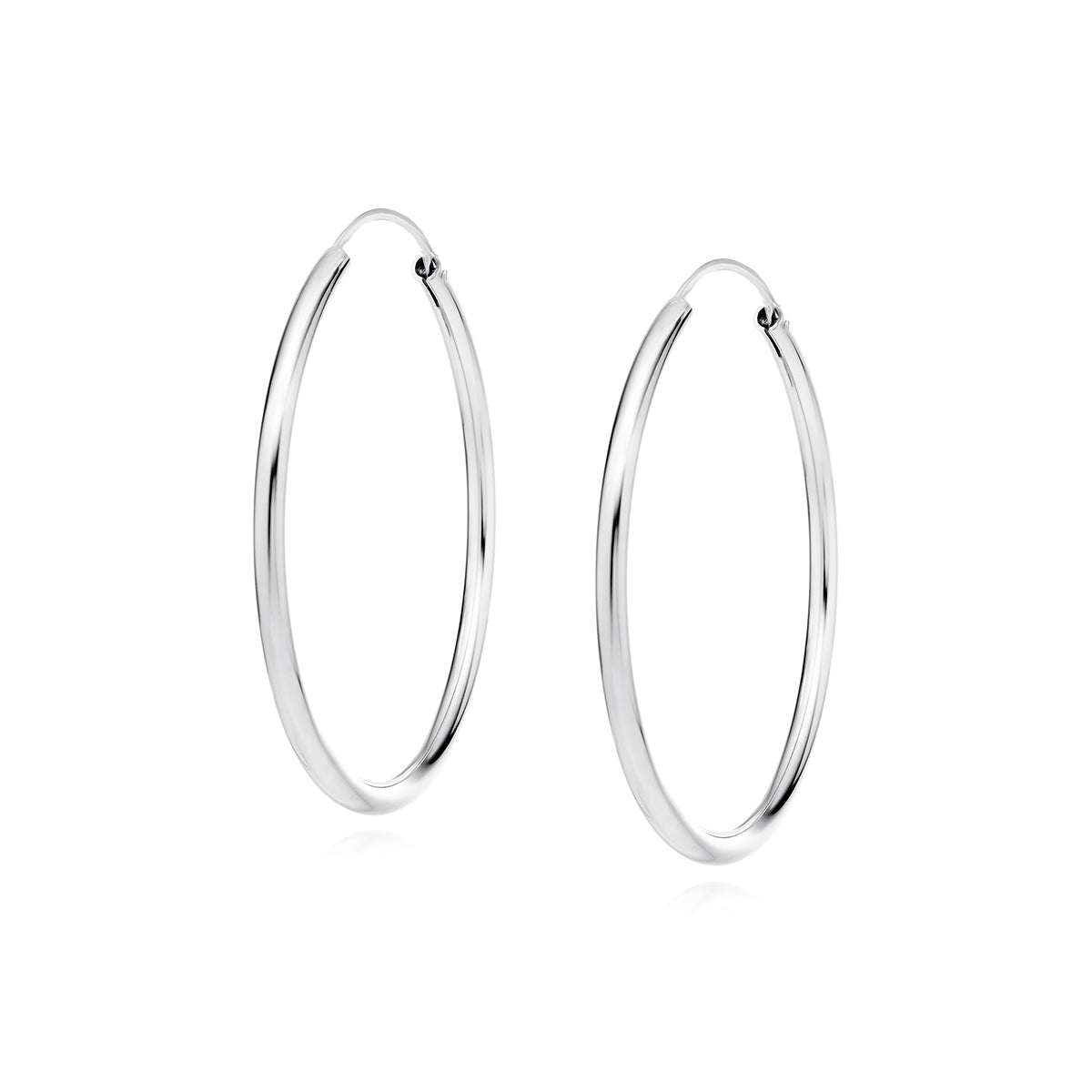 Sterling Silver 35 x 2mm Hoop Earrings