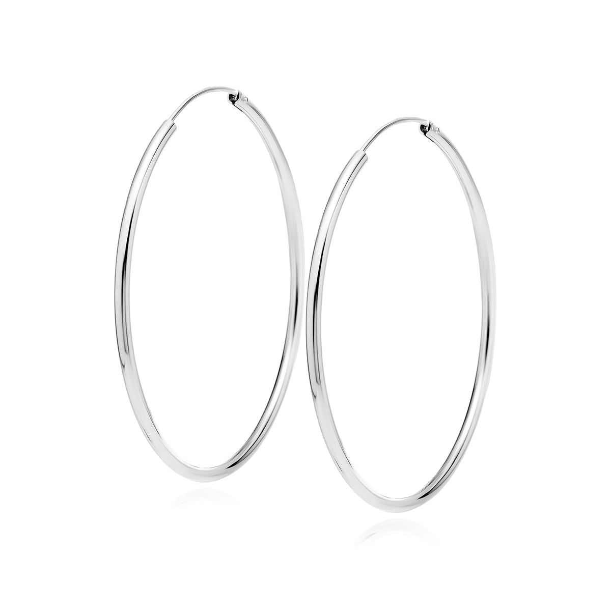 Sterling Silver 45 x 2mm Hoop Earrings