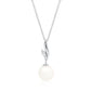 Sterling Silver Pearl & CZ Pendant Necklace