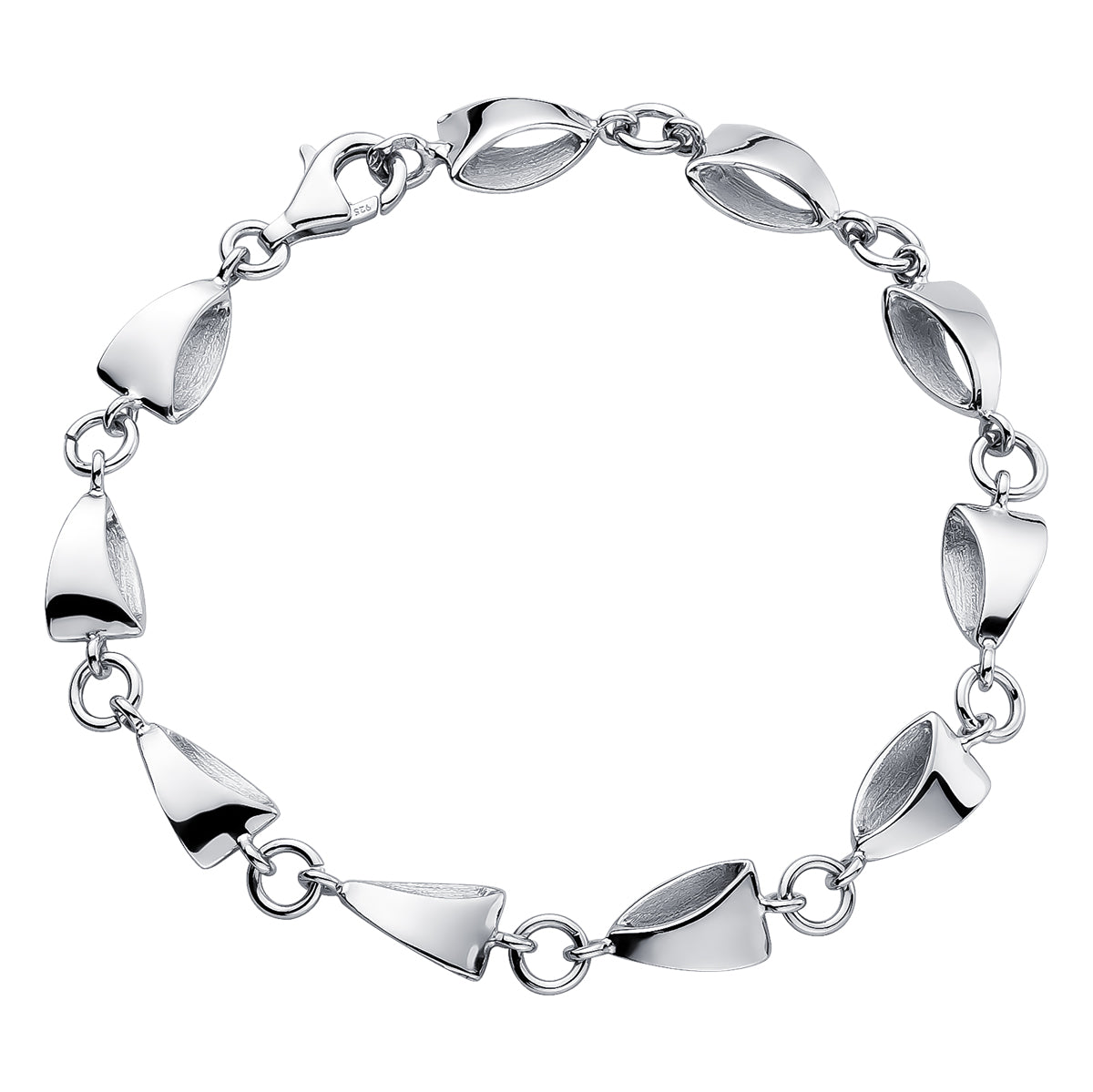 Sterling silver Dimensional Triangles Bracelet