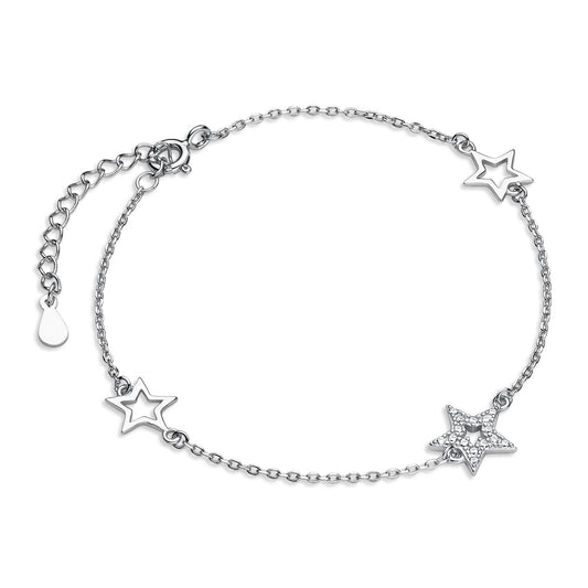 Sterling Silver CZ Stars Bracelet