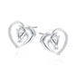 Girl's Sterling Silver Heart With Horse Stud Earrings