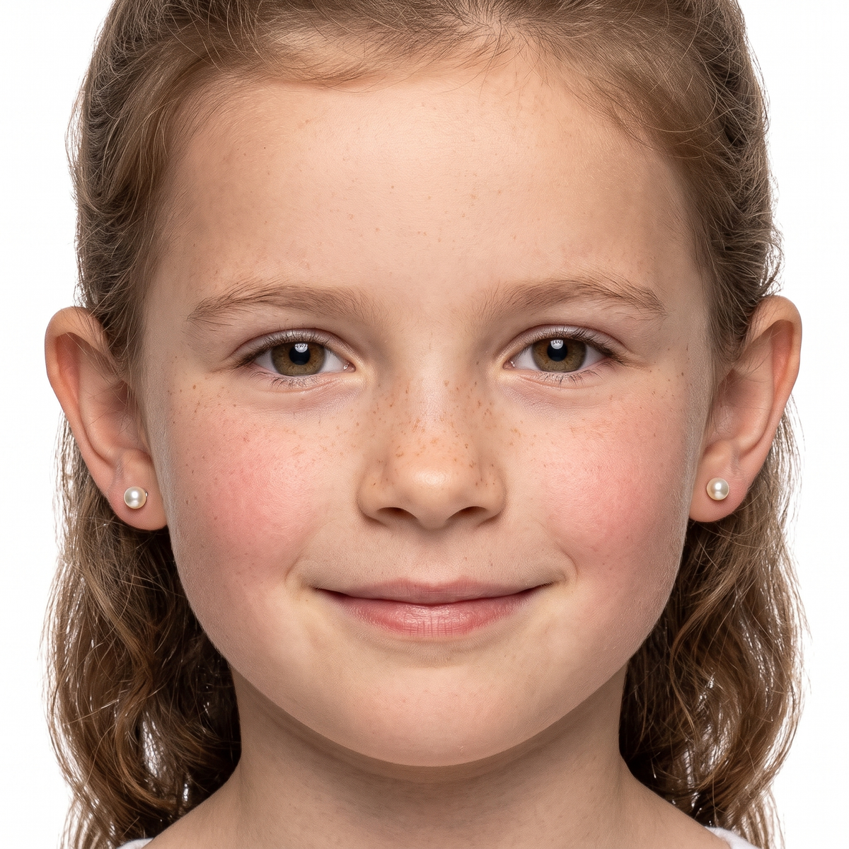 white pearl stud earrings for children