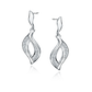 Sterling Silver Clear CZ Fancy Drop Earrings - Melchior Jewellery 