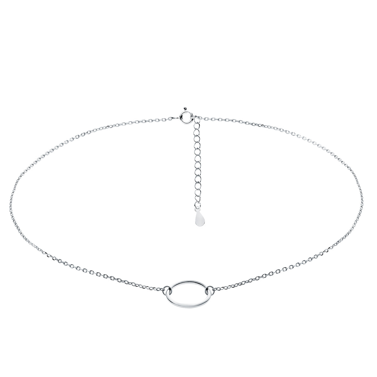 Sterling Silver Circle Choker Necklace