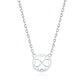 Sterling Silver Four Leaf Clover Hearts Necklace
