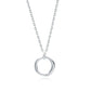 Sterling Silver Double Circles Pendant Necklace