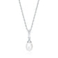 Sterling Silver Pearl & CZ Pendant Necklace