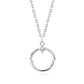 Sterling Silver CZ Circle Pendant Necklace