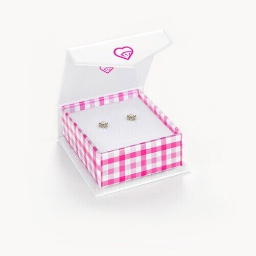 14k gold kids flower earrings by In Season Jewellery in pink checkered gift box