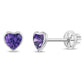 14k white gold baby girl earrings featuring heart-shaped purple gemstones from In Season Jewellery