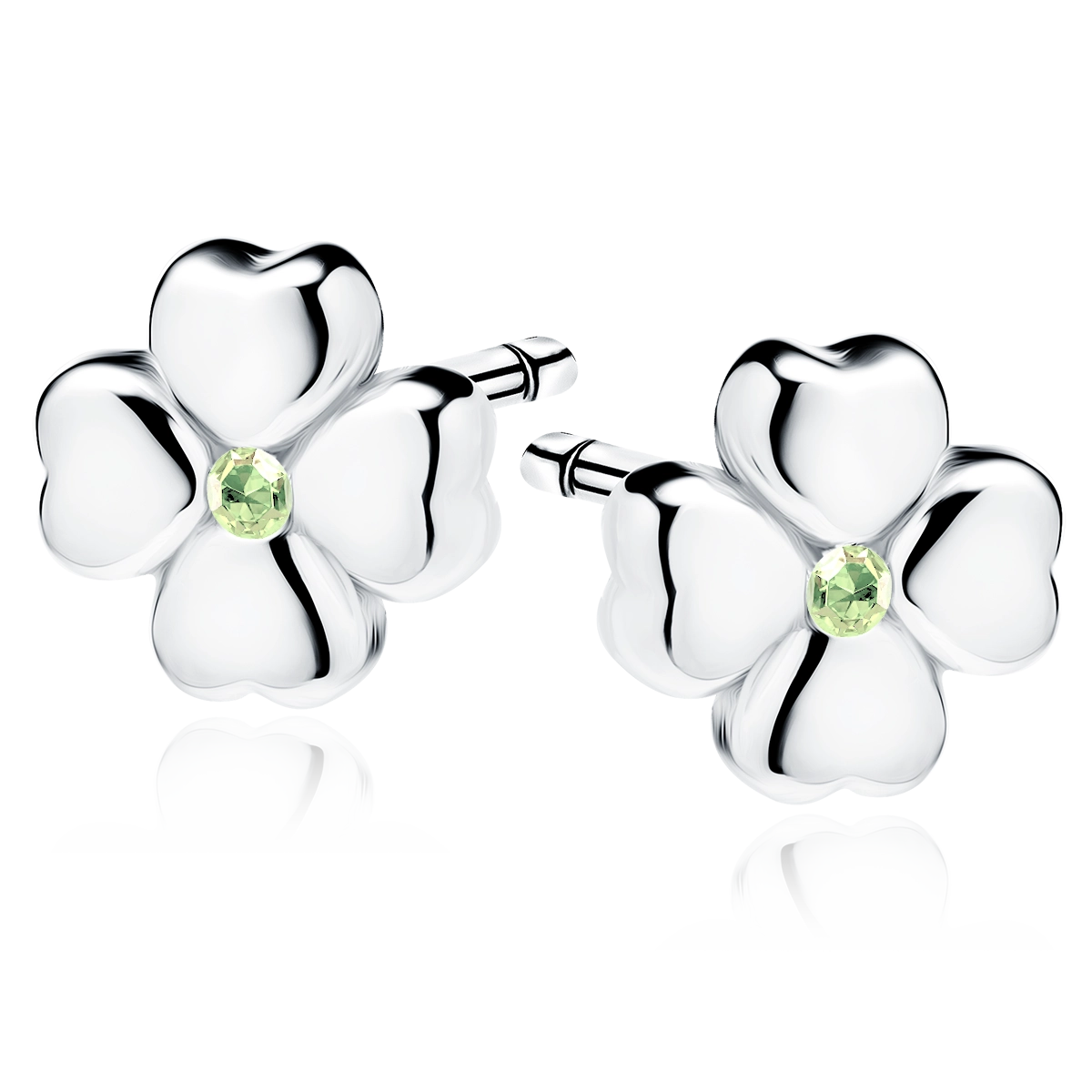 Sterling Silver Small Four Leaf Clover Stud Earrings