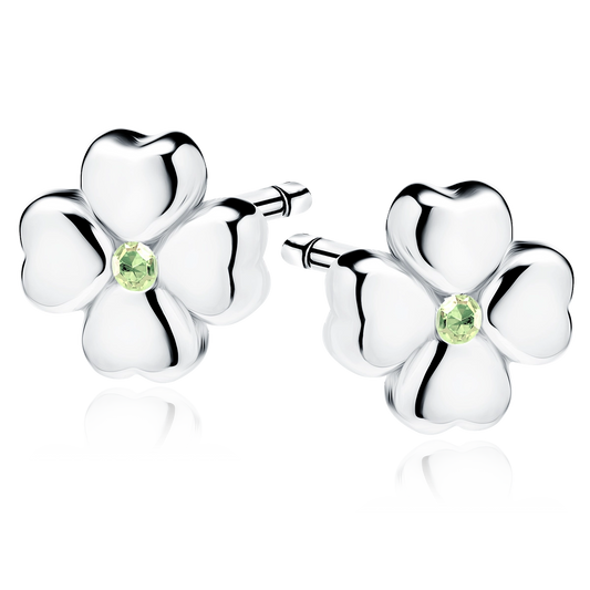 Sterling Silver Small Four Leaf Clover Stud Earrings