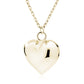 Sterling Silver Puff Heart Necklace With Gold Plating