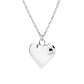 Sterling Silver Rhodium Plated Puff Heart Necklace