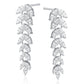 Sterling Silver Cubic Zirconia Leaf Drop Earrings - Melchior Jewellery 