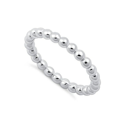 Sterling Silver Beaded Stacking Ring