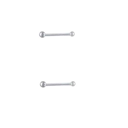 2 x Silver Tiny 1 mm Ball Straight Nose Stud