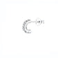 Sterling Silver Mens CZ Half Hoop Single Stud Earring