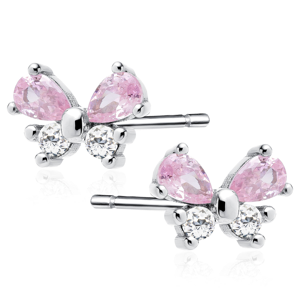 Sterling Silver Butterfly CZ Earrings