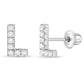 Girl's Sterling Silver Letter Initial L Screw Back Earrings