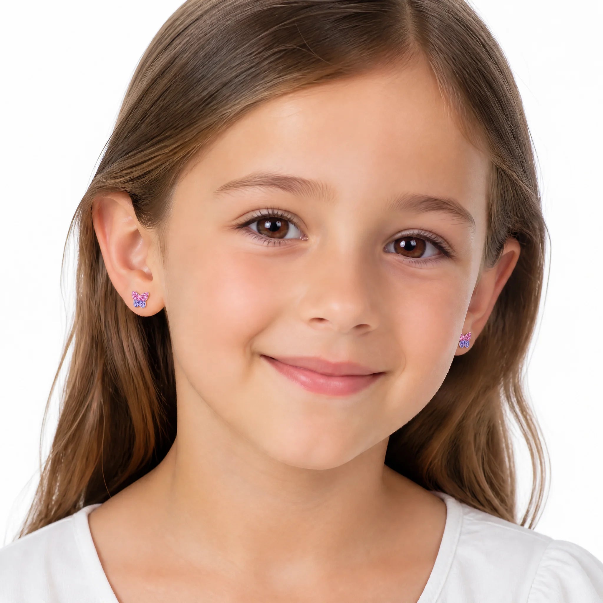 925 sterling silver butterfly earrings for children