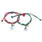 Children's Adjustable Christmas Santa & Snowman Friendship Bracelet Set