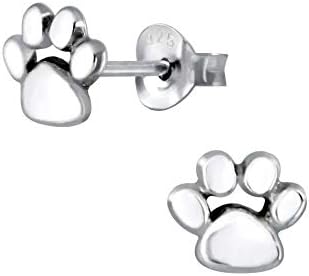 Sterling Silver Paw Print Stud Earrings - Melchior Jewellery 