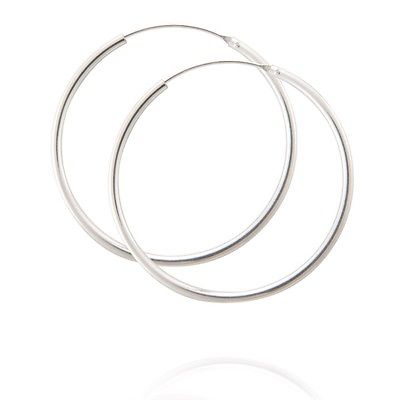 Sterling Silver 1.2mm Rhodium Plated Hoop Earrings - Choose your Size