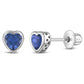 Sterling Silver Girls September Birthstone Screw Back Earrings