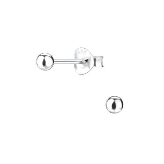 Sterling Silver 3mm Tiny Ball Stud Earrings