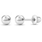 Children's Sterling Silver Screw Back Ball - Choose Your Size