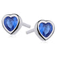 Sterling Silver Sapphire Heart Stud Earrings