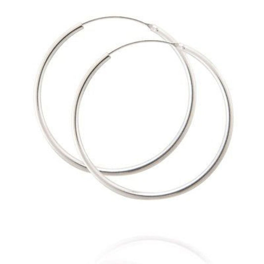 Sterling Silver 1.2 X 45mm Hoop Earrings
