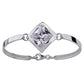 Sterling Silver Large Diamond Shape CZ Bracelet