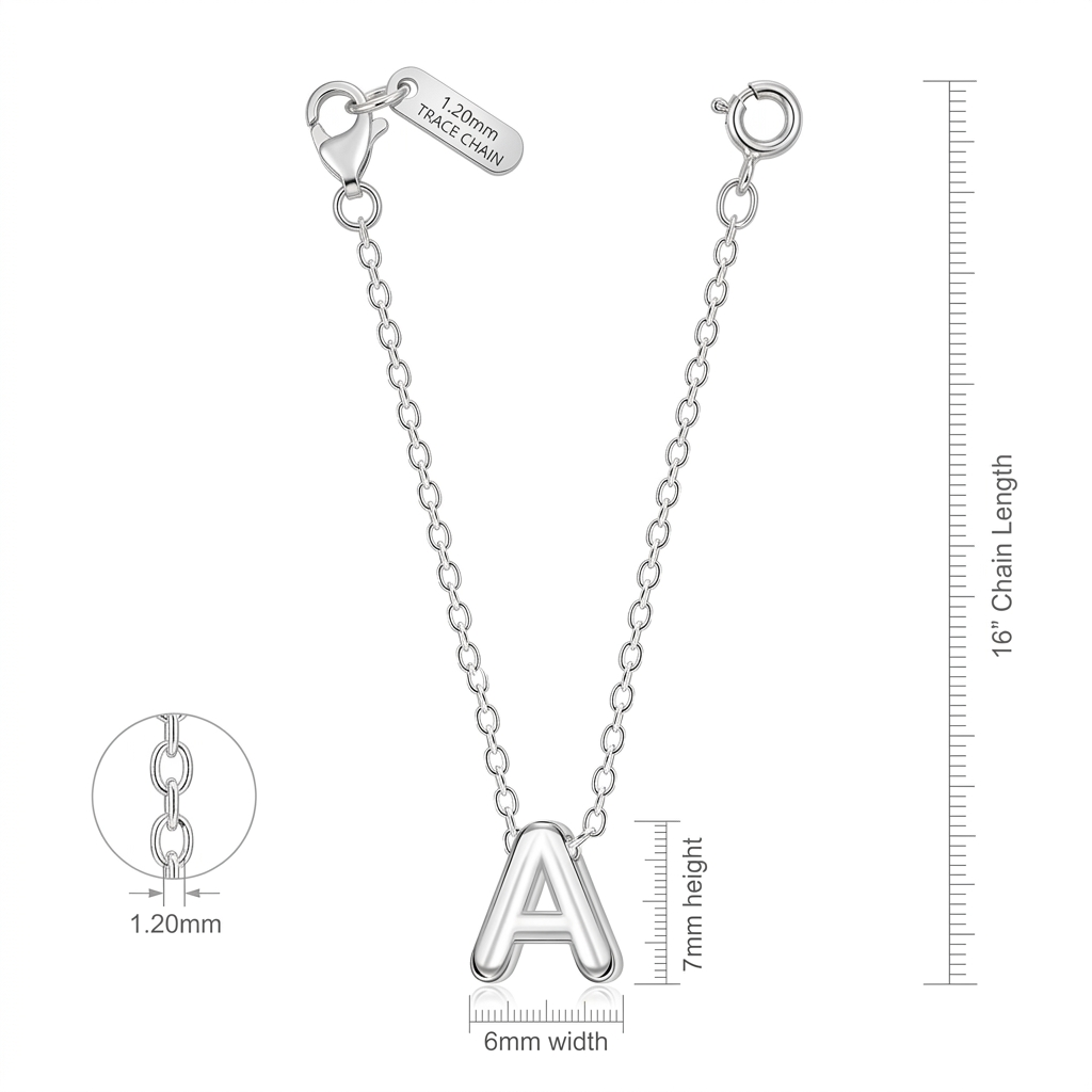 Sterling Silver A–Z Initial Necklaces - Melchior Jewellery 