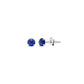 Sterling Silver Round CZ Sapphire Stud Earrings -Choose Your Size