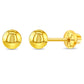 Girls 14k Gold Classic Ball Screw Back Earrings - Choose Your Size